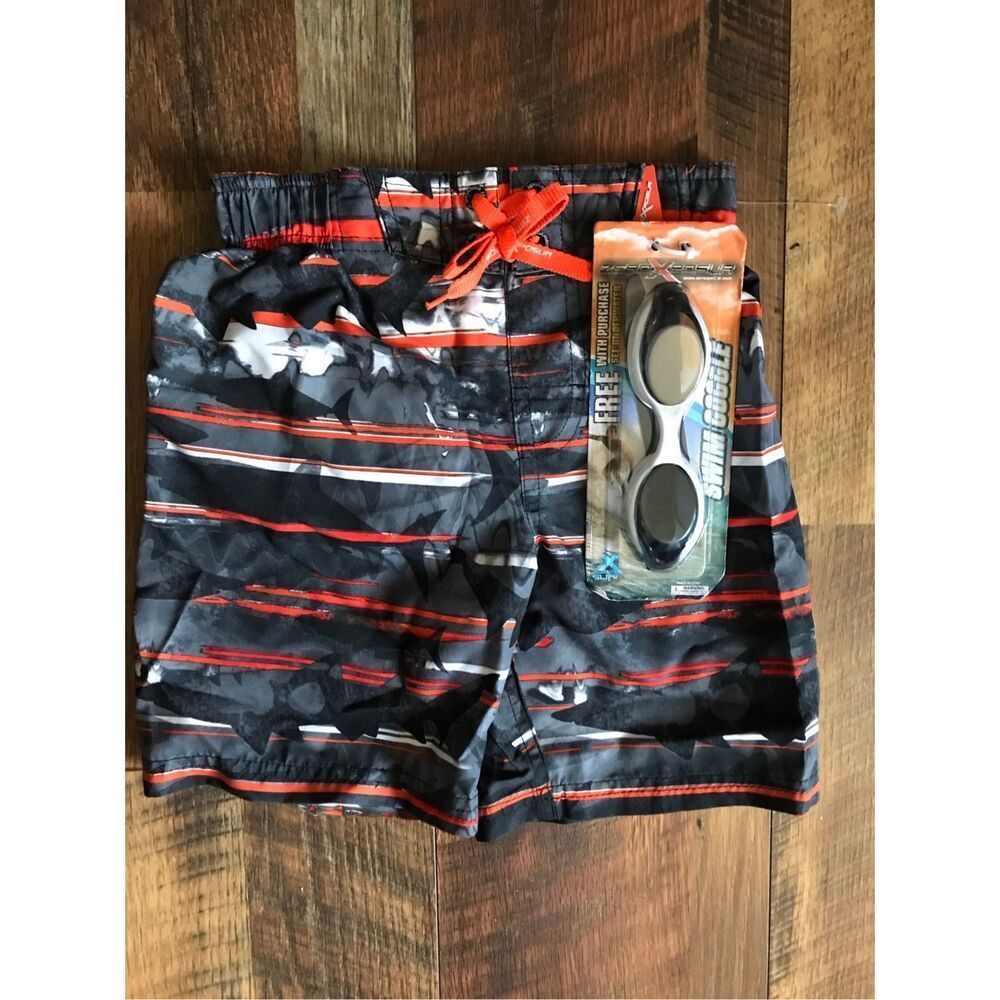 Zeroxposur boys SZ Small (4) Swim Trunks Lined New with Tags with goggles